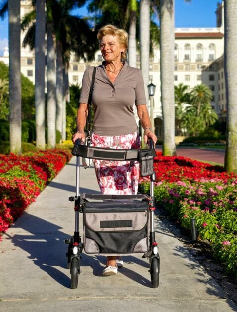 Woman on walker
